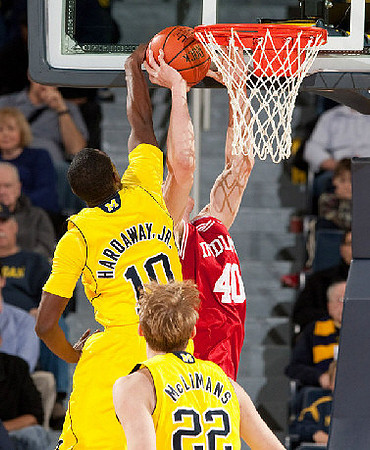 Tim Hardaway Jr. (10) and Blake McLimans (22)