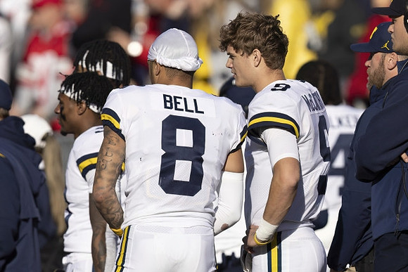 Ronnie Bell (8) and J.J. McCarthy (9)