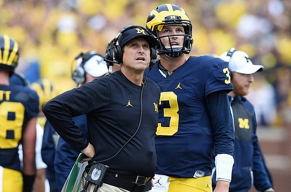 Jim Harbaugh and Wilton Speight (3)