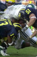 Larry Steven (13) and Eric Brackins (51)