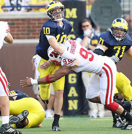 Stephen Schilling (52), Steven Threet (10), and Mark Ortmann (71)