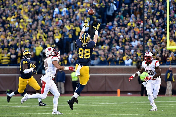A.J. Williams (84) and Jake Butt (88)
