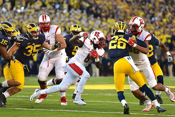 James Ross (15), Joe Bolden (35), Jabrill Peppers (5), Jourdan Lewis (26), and Jarrod Wilson (22)