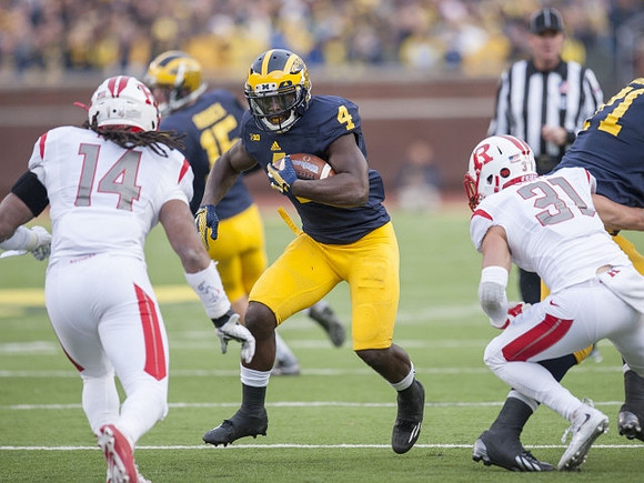 Jake Rudock (15) and De'Veon Smith (4)
