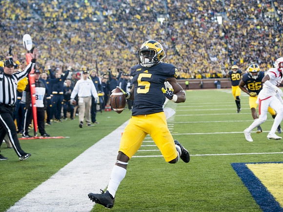 Jabrill Peppers (5), Jehu Chesson (86), and Drake Johnson (20)