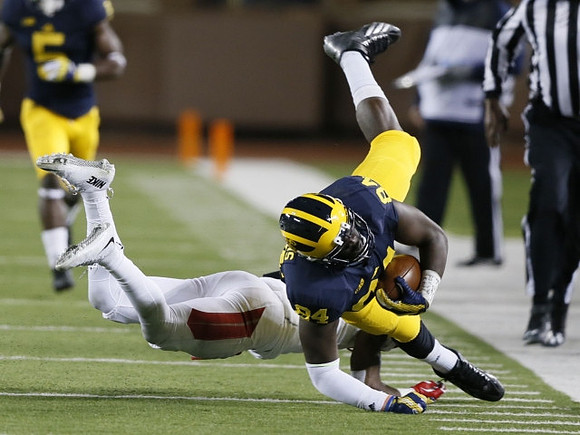 A.J. Williams (84) and Jabrill Peppers (5)