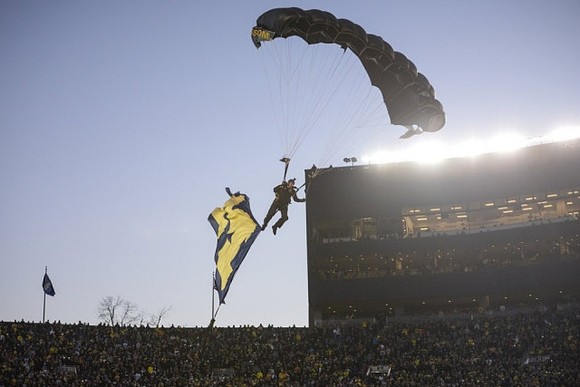 Michigan Stadium Parachuter