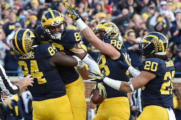 A.J. Williams (84), Jehu Chesson (86), Jake Butt (88), and Drake Johnson (20)