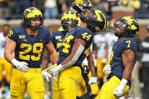 Jordan Glasgow (29), Brad Hawkins (20), Cameron McGrone (44), and Khaleke Hudson (7)