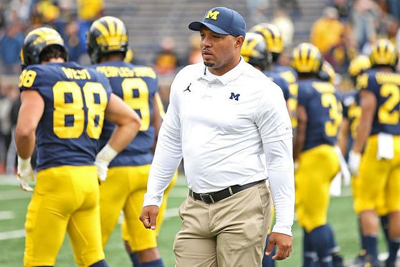 Josh Gattis, Jacob West (88), and Donovan Peoples-Jones (9)