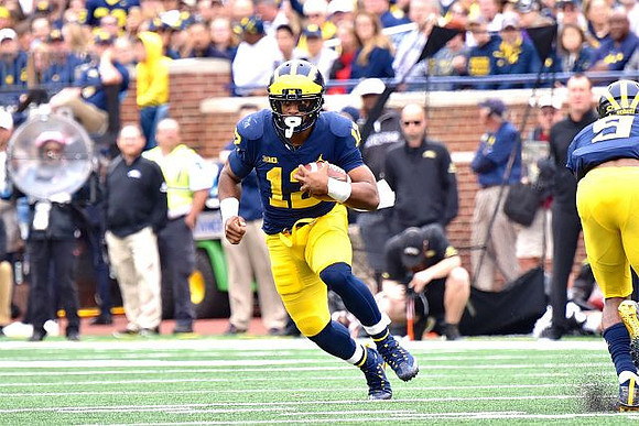 Chris Evans (12) and Donovan Peoples-Jones (9)