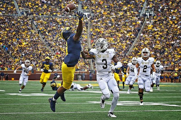 Juwann Bushell-Beatty (76), Donovan Peoples-Jones (9), and Shea Patterson (2)