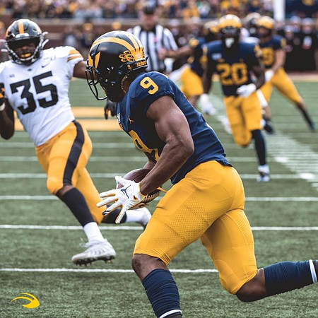 Donovan Peoples-Jones (9) and Brad Hawkins (20)