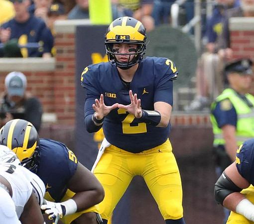 Cesar Ruiz (51), Shea Patterson (2), and Ben Bredeson (74)