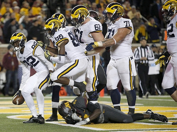 Amara Darboh (82), Jehu Chesson (86), Graham Glasgow (61), Ben Braden (71), and Mason Cole (52)
