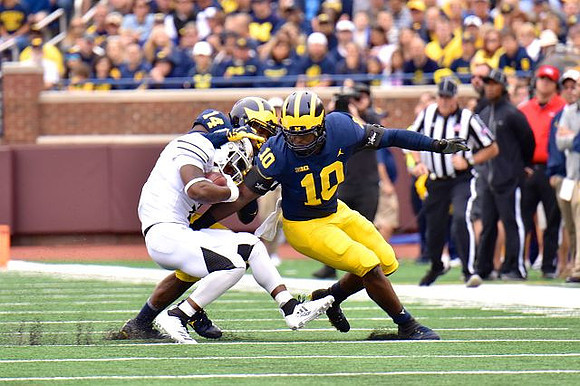 Devin Bush (10) and Josh Metellus (14)