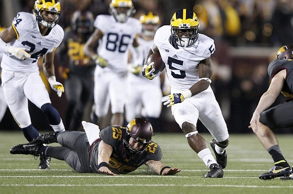 Jeremy Clark (34), Jehu Chesson (86), and Jabrill Peppers (5)