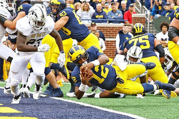 Sean McKeon (84), Zach Gentry (83), Chris Evans (12), and Jon Runyan Jr. (75)