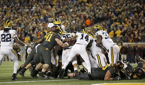 Jarrod Wilson (22), James Ross (15), Joe Bolden (35), Allen Gant (14), Desmond Morgan (3), and Taco Charlton (33)