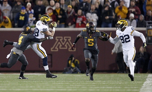 Jake Butt (88) and Amara Darboh (82)