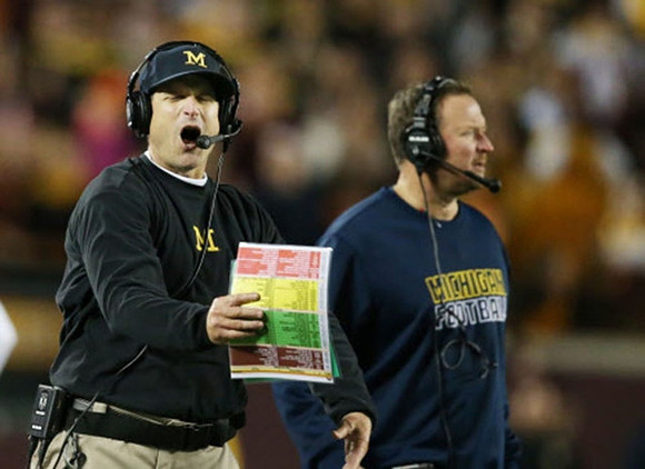 Jim Harbaugh and Tim Drevno