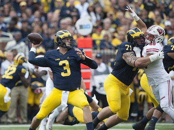 Amara Darboh (82), Wilton Speight (3), and Ben Braden (71)