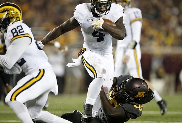 Amara Darboh (82), De'Veon Smith (4), and Jake Rudock (15)
