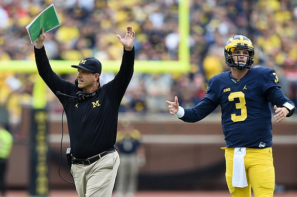 Jim Harbaugh and Wilton Speight (3)