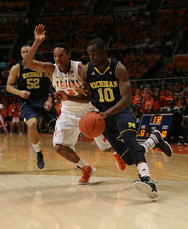 Jordan Morgan (52) and Tim Hardaway Jr. (10)