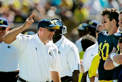 Rich Rodriguez and Steven Threet