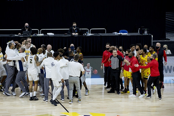 Juwan Howard, Michigan Team, and Maryland Head Coach Mark Turgeon