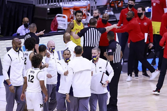 Juwan Howard, Michigan Team, and Maryland Head Coach Mark Turgeon