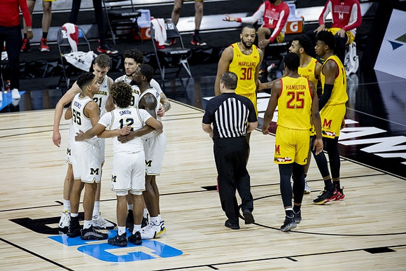 Eli Brooks (55), Franz Wagner (21), Mike Smith (12), Brandon Johns Jr. (23), and Chaundee Brown Jr. (15)