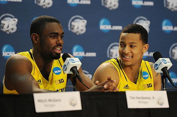 Tim Hardaway Jr. (10) and Trey Burke (3)