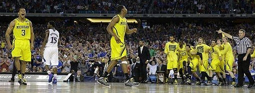 Trey Burke (3), Glenn Robinson III (1), and Michigan Team