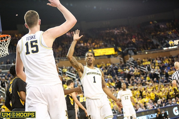 Jon Teske (15), Charles Matthews (1), and Muhammad-Ali Abdur-Rahkman (12)