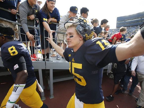 Channing Stribling (8) and Jake Rudock (15)