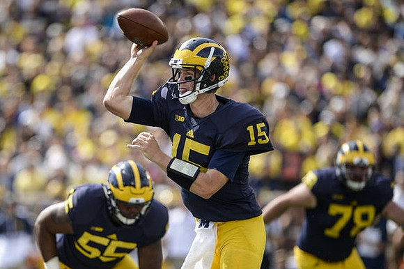 David Dawson (55), Jake Rudock (15), and Erik Magnuson (78)