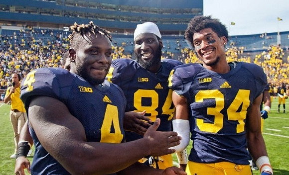 De'Veon Smith (4), A.J. Williams (84), and Jeremy Clark (34)