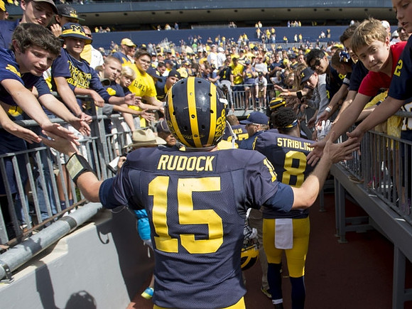 Jake Rudock (15) and Channing Stribling (8)