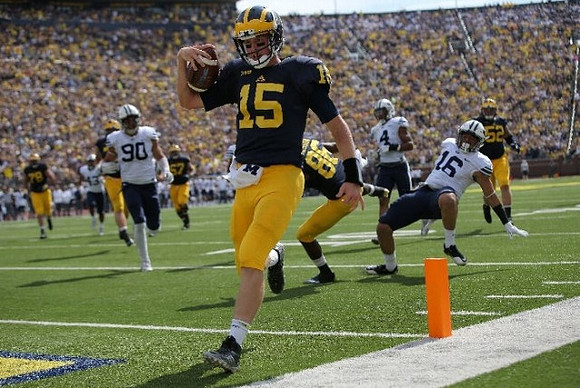 Jake Rudock (15), Jehu Chesson (86), Erik Magnuson (78), Kyle Kalis (67), and Mason Cole (52)