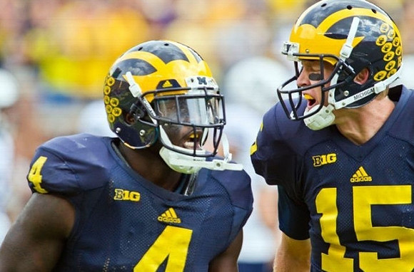 De'Veon Smith (4) and Jake Rudock (15)
