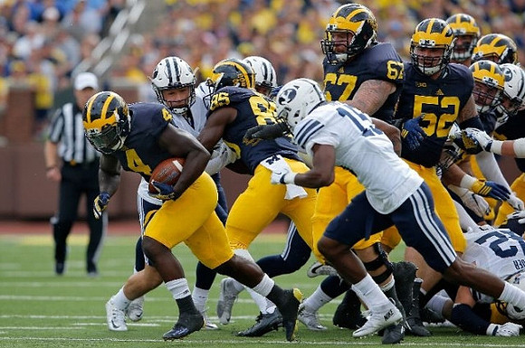 De'Veon Smith (4), Maurice Ways (85), Kyle Kalis (67), and Mason Cole (52)