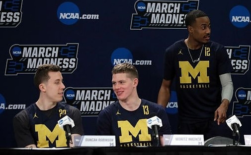 Duncan Robinson (22), Moritz Wagner (13), and Muhammad-Ali Abdur-Rahkman (12)