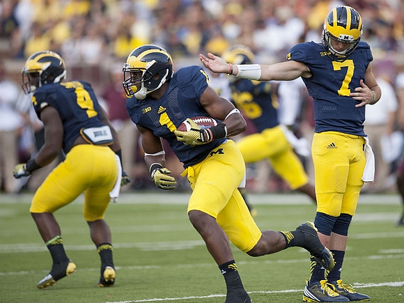 De'Veon Smith (4), Devin Funchess (1), and Shane Morris (7)