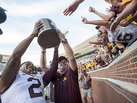 Minnesota Head Coach Jerry Kill and The Little Brown Jug