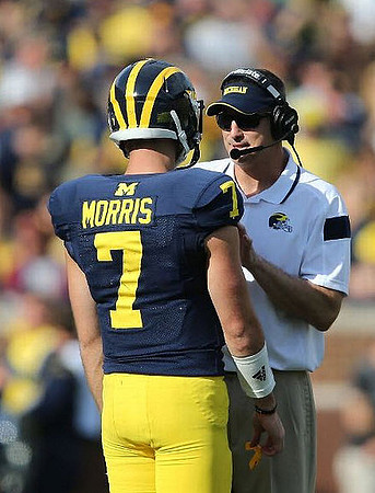 Shane Morris (7) and Doug Nussmeier