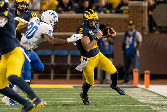 Nico Collins (4), Sean McKeon (84), and Shea Patterson (2)