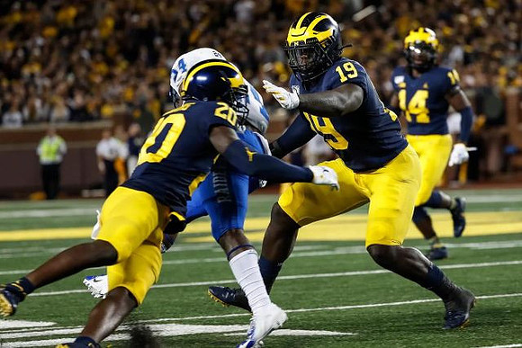 Brad Hawkins (20), Kwity Paye (19), and Josh Metellus (14)