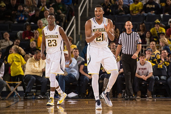 Caris LeVert (23) and Zak Irvin (21)